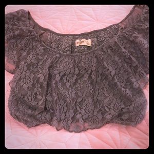 Cute grey lace Hollister crop top